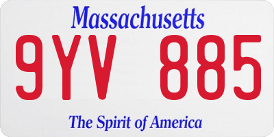 MA license plate 9YV885