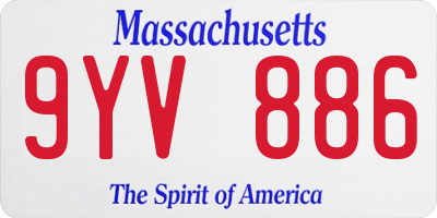 MA license plate 9YV886