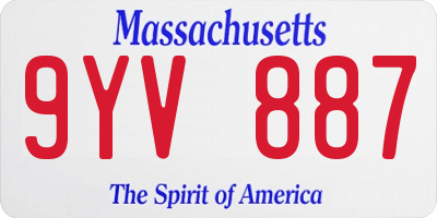 MA license plate 9YV887