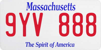 MA license plate 9YV888