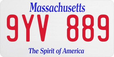 MA license plate 9YV889