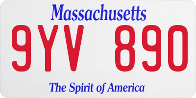 MA license plate 9YV890