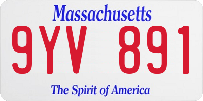 MA license plate 9YV891