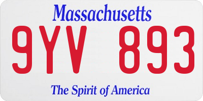 MA license plate 9YV893