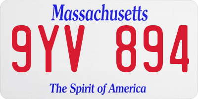 MA license plate 9YV894