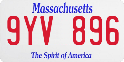 MA license plate 9YV896