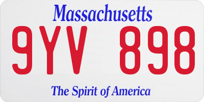 MA license plate 9YV898