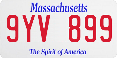 MA license plate 9YV899