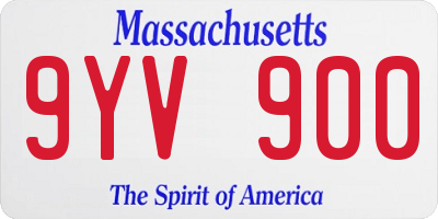 MA license plate 9YV900