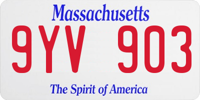 MA license plate 9YV903