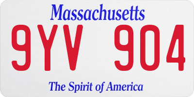 MA license plate 9YV904