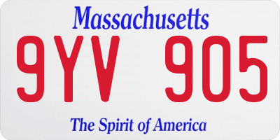 MA license plate 9YV905