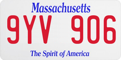 MA license plate 9YV906