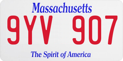 MA license plate 9YV907