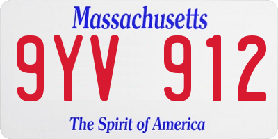 MA license plate 9YV912