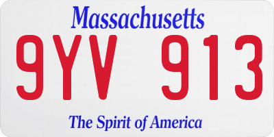 MA license plate 9YV913