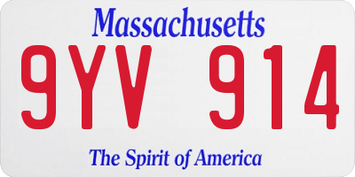 MA license plate 9YV914