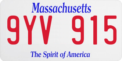 MA license plate 9YV915