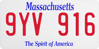 MA license plate 9YV916