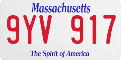 MA license plate 9YV917