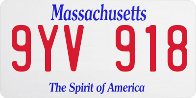MA license plate 9YV918