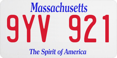 MA license plate 9YV921