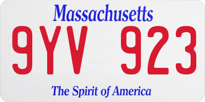MA license plate 9YV923