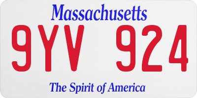 MA license plate 9YV924