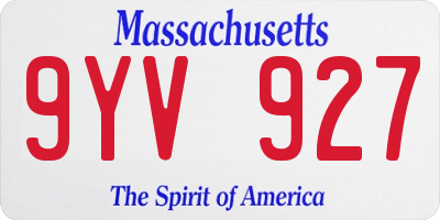 MA license plate 9YV927