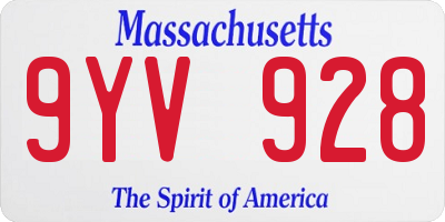 MA license plate 9YV928