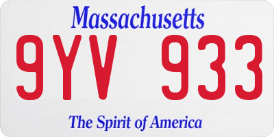 MA license plate 9YV933