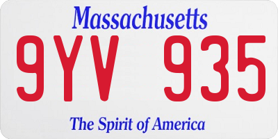 MA license plate 9YV935