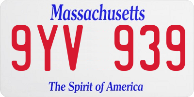 MA license plate 9YV939