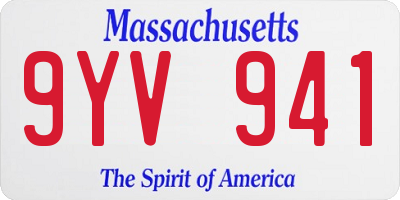MA license plate 9YV941