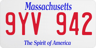 MA license plate 9YV942