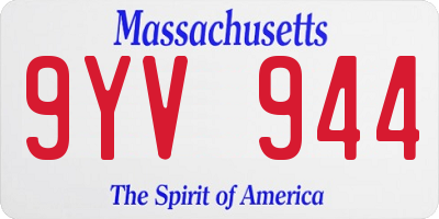 MA license plate 9YV944