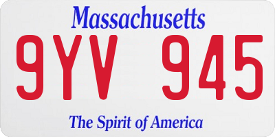 MA license plate 9YV945