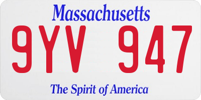 MA license plate 9YV947
