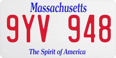 MA license plate 9YV948