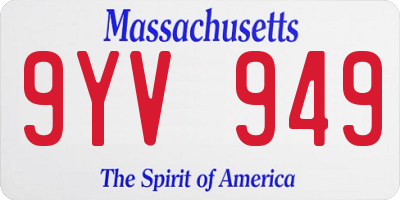 MA license plate 9YV949
