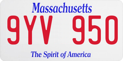 MA license plate 9YV950