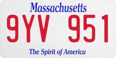 MA license plate 9YV951