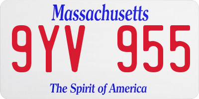 MA license plate 9YV955