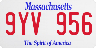 MA license plate 9YV956