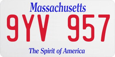 MA license plate 9YV957