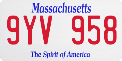 MA license plate 9YV958