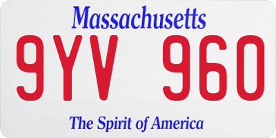 MA license plate 9YV960