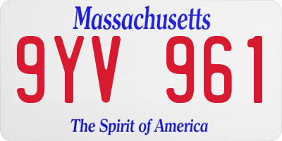 MA license plate 9YV961