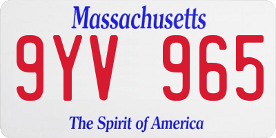 MA license plate 9YV965