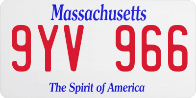 MA license plate 9YV966